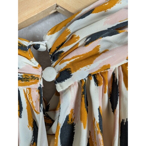 Banana Republic Printed Twist Neck Satin Midi Dress Medium - Picture 7 of 10